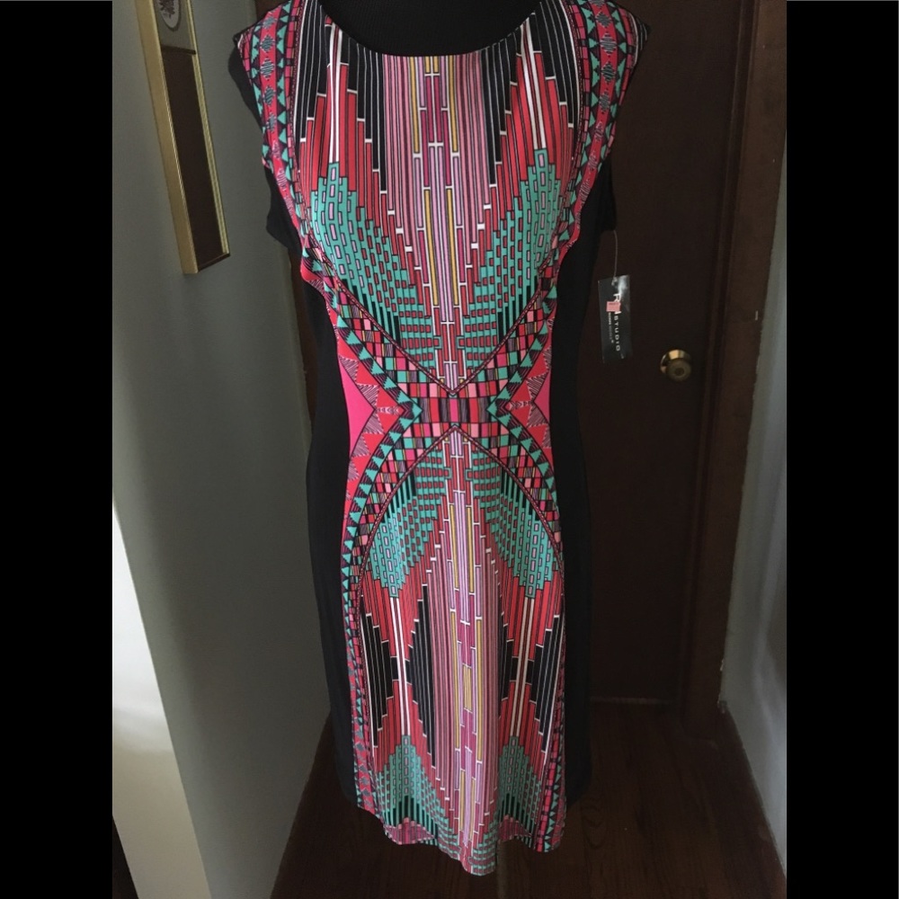 RNstudio Sleeveless Shift Geometric Dress Size S